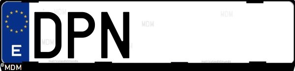 Matrícula española DPN, correspondiente al año 2005