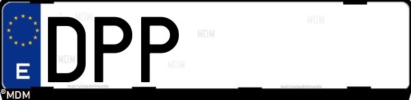 Matrícula española DPP, correspondiente al año 2005