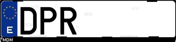 Matrícula española DPR, correspondiente al año 2005