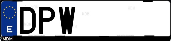 Matrícula española DPW, correspondiente al año 2005