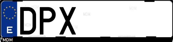 Matrícula española DPX, correspondiente al año 2005