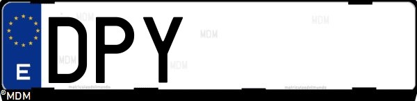Matrícula española DPY, correspondiente al año 2005
