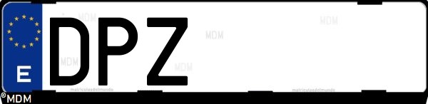 Matrícula española DPZ, correspondiente al año 2005