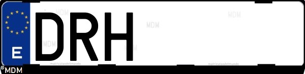 Matrícula española DRH, correspondiente al año 2005