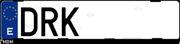 Matrícula española DRK, correspondiente al año 2005