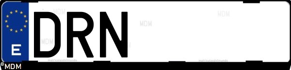Matrícula española DRN, correspondiente al año 2005