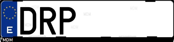 Matrícula española DRP, correspondiente al año 2005