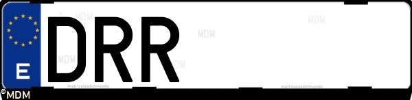 Matrícula española DRR, correspondiente al año 2005