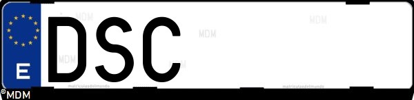 Matrícula española DSC, correspondiente al año 2005