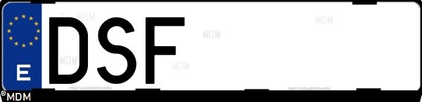 Matrícula española DSF, correspondiente al año 2005