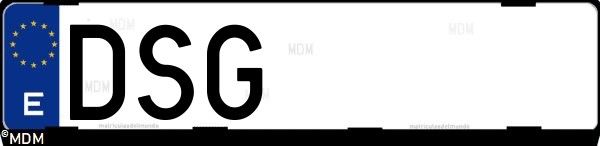 Matrícula española DSG, correspondiente al año 2005