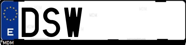 Matrícula española DSW, correspondiente al año 2005