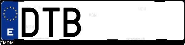 Matrícula española DTB, correspondiente al año 2005