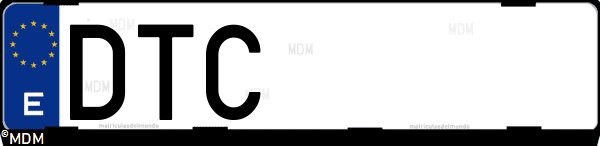 Matrícula española DTC, correspondiente al año 2005