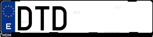 Matrícula española DTD, correspondiente al año 2005