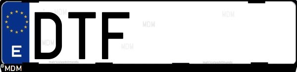 Matrícula española DTF, correspondiente al año 2005