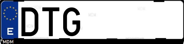 Matrícula española DTG, correspondiente al año 2005