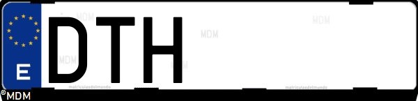 Matrícula española DTH, correspondiente al año 2005