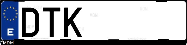 Matrícula española DTK, correspondiente al año 2005