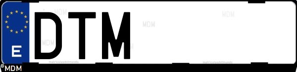 Matrícula española DTM, correspondiente al año 2005