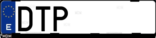 Matrícula española DTP, correspondiente al año 2005