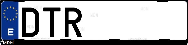 Matrícula española DTR, correspondiente al año 2005