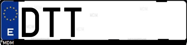 Matrícula española DTT, correspondiente al año 2005