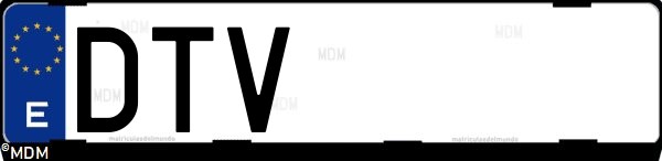 Matrícula española DTV, correspondiente al año 2005