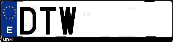 Matrícula española DTW, correspondiente al año 2005