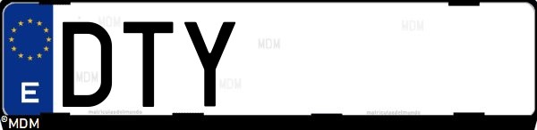 Matrícula española DTY, correspondiente al año 2005