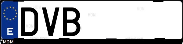 Matrícula española DVB, correspondiente al año 2005