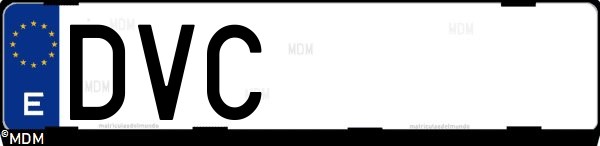 Matrícula española DVC, correspondiente al año 2006
