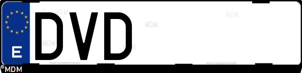 Matrícula española DVD, correspondiente al año 2006