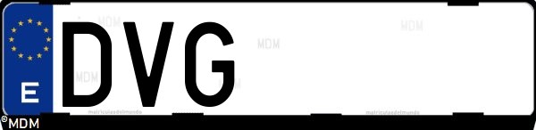 Matrícula española DVG, correspondiente al año 2006