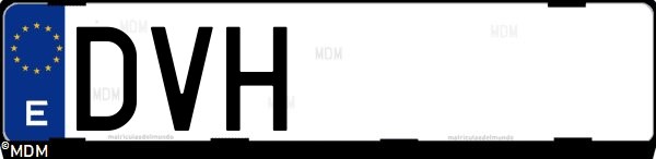 Matrícula española DVH, correspondiente al año 2006