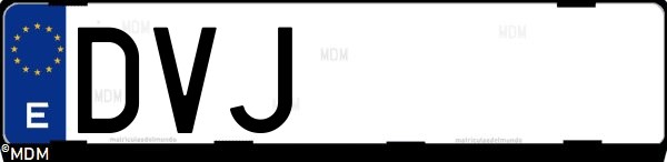 Matrícula española DVJ, correspondiente al año 2006