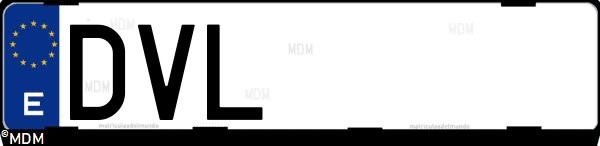 Matrícula española DVL, correspondiente al año 2006