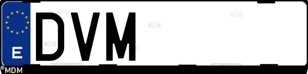 Matrícula española DVM, correspondiente al año 2006