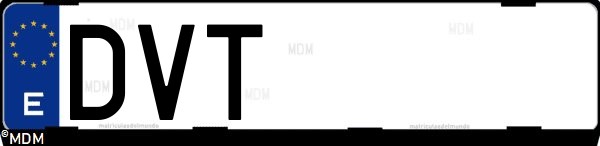 Matrícula española DVT, correspondiente al año 2006