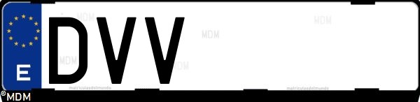 Matrícula española DVV, correspondiente al año 2006