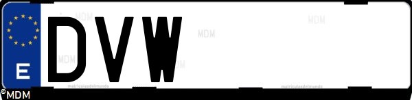 Matrícula española DVW, correspondiente al año 2006