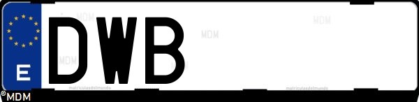 Matrícula española DWB, correspondiente al año 2006