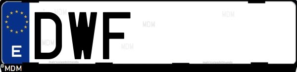 Matrícula española DWF, correspondiente al año 2006