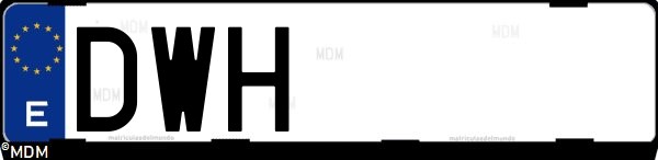 Matrícula española DWH, correspondiente al año 2006
