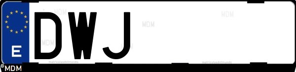 Matrícula española DWJ, correspondiente al año 2006