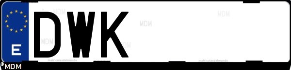 Matrícula española DWK, correspondiente al año 2006
