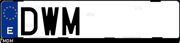 Matrícula española DWM, correspondiente al año 2006