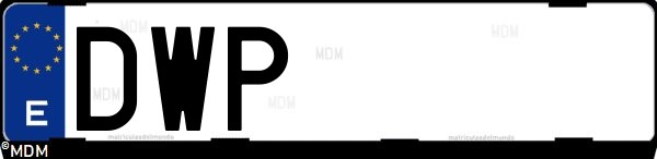Matrícula española DWP, correspondiente al año 2006
