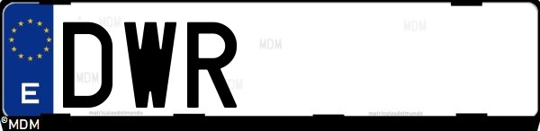 Matrícula española DWR, correspondiente al año 2006