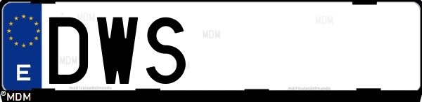 Matrícula española DWS, correspondiente al año 2006